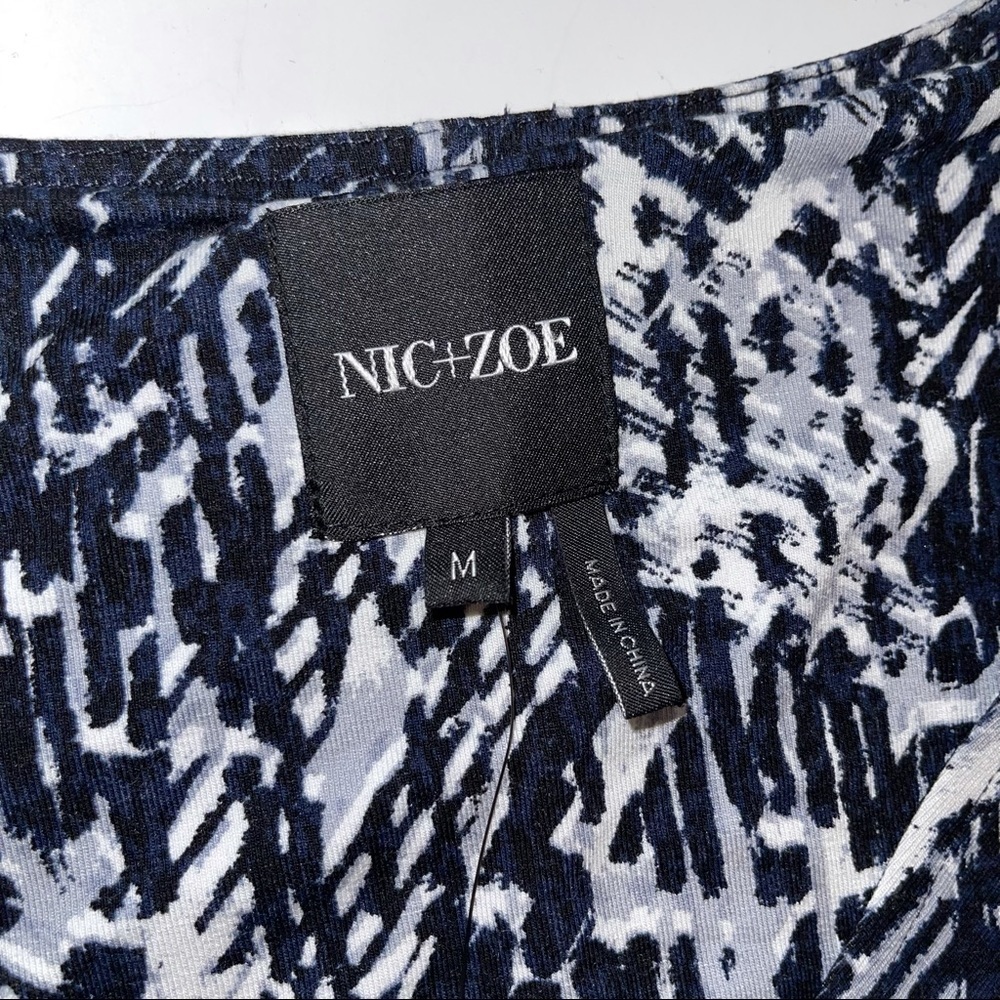 Nic+Zoe Black Multi Faux Wrap Midi Dress NWT M - Picture 10 of 16